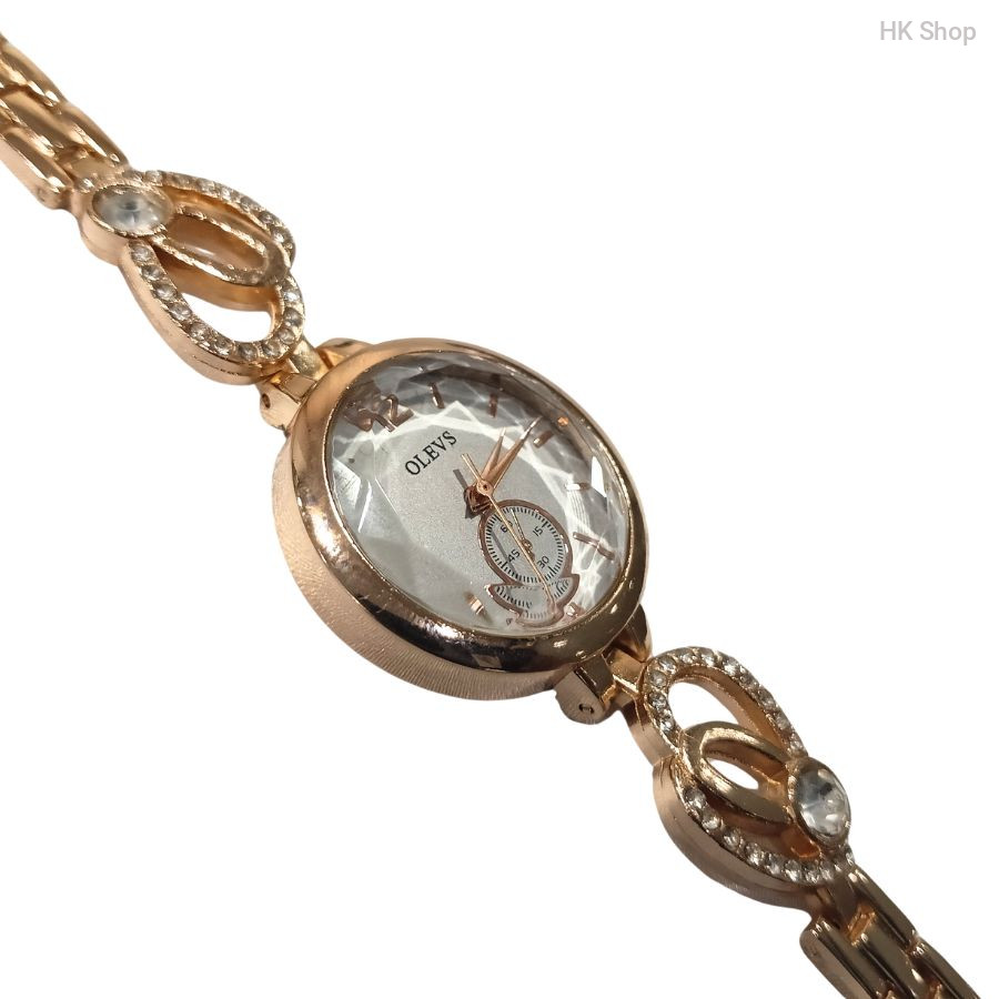 2025 Rose Gold Tone Analog Quartz Water Resistant Bangle Watch for Women