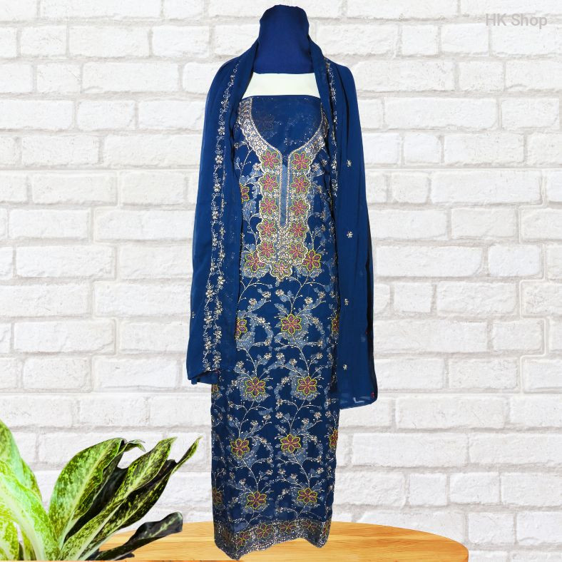Glamorous Georgette Salwar Kameez Designs | Latest Three Piece Embroidery Dress | Trendy & Fashionable Handcrafted