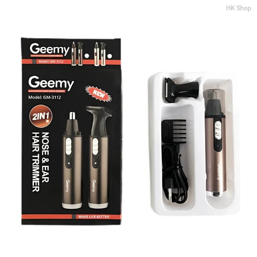 Geemy GM-3112 – All-in-One নাক ও কানের চুল কাটার Rechargeable Trimmer | Smart Grooming, Effortless Style!