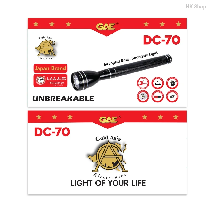 GHS DC-70 Tactical LED Flashlight: Unbreakable, Waterproof, and Long-Range Illumination