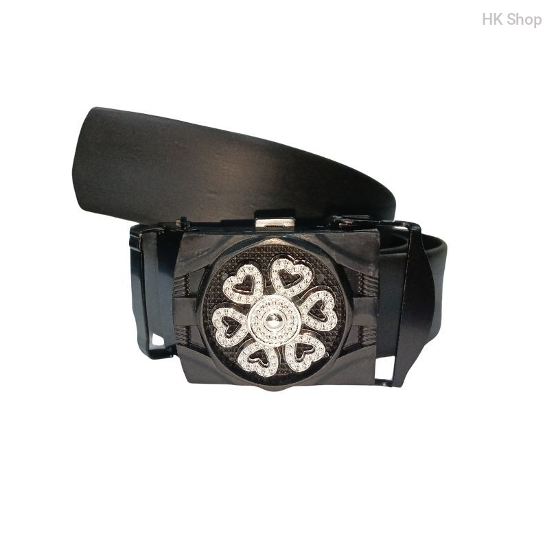 Watch System Leather Belt For Men Silver