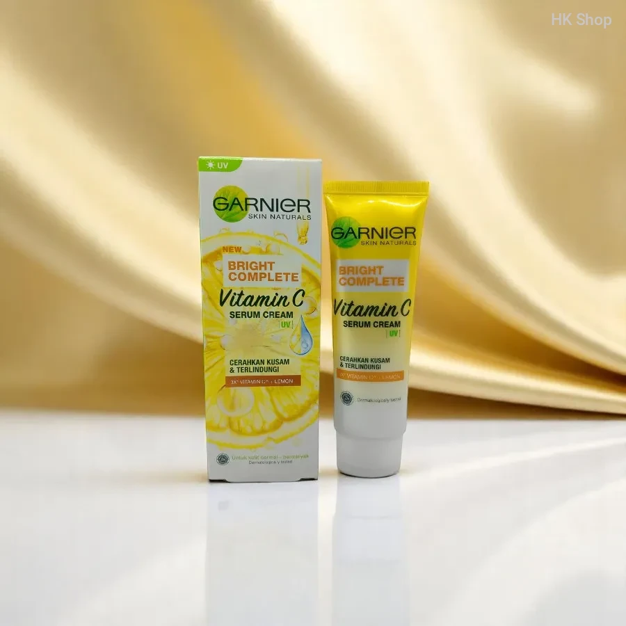 Garnier Bright Complete Vitamin C Serum Cream with UV Protection (40ml) – Skin Brightening, Anti-Dark Spot Cream for Oily & Normal Skin