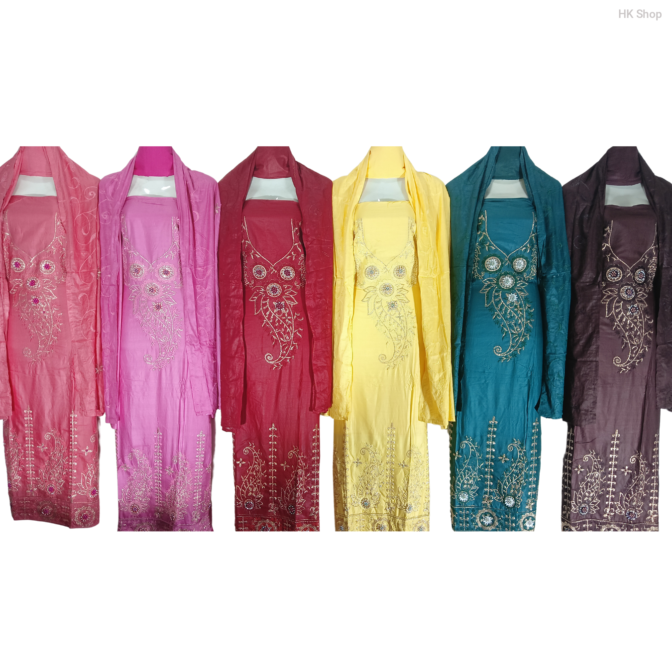 Luxurious Mukta Pathor (মুক্তা পাথর) 3-Piece cotton Dress for Women