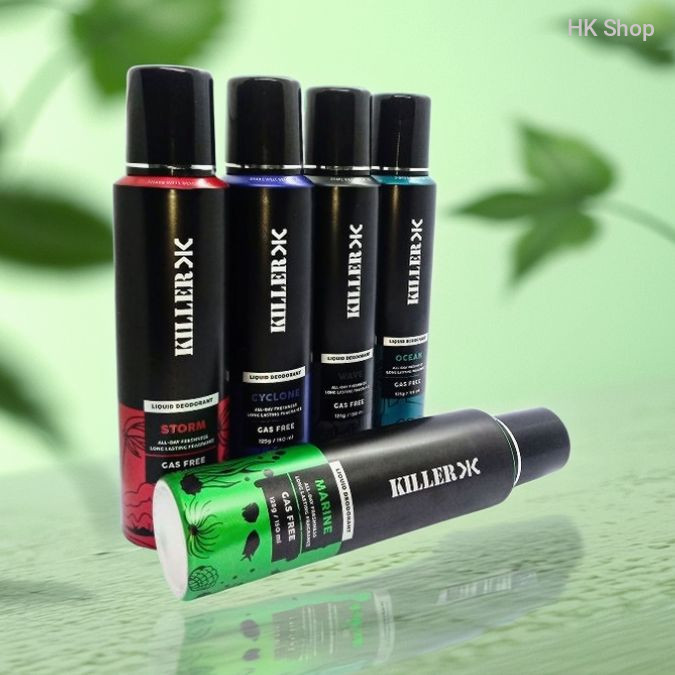KILLER Deodorant: Ultimate Body Spray Collection for Men | Stay Fresh with 5 Unique Variants– Cyclone, Storm, Wave, Ocean, Marine (150ml) | 24-Hour Freshness & Style | Long-Lasting Deodorant for Confi