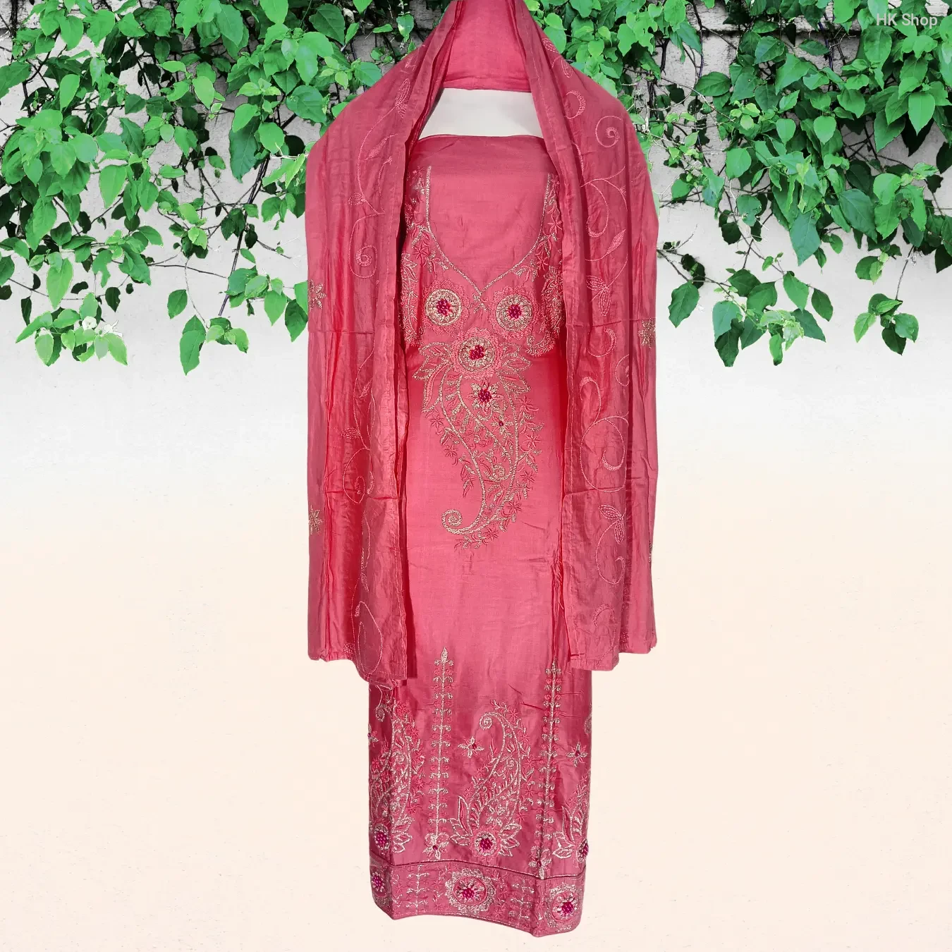 Mukta Pathor(মুক্তা পাথর)Embroidered 3-Piece Dress – Elegant & Traditional