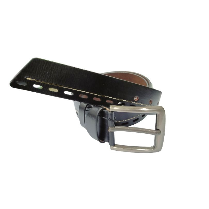 Double Perforated Luxury Belts For Men Black