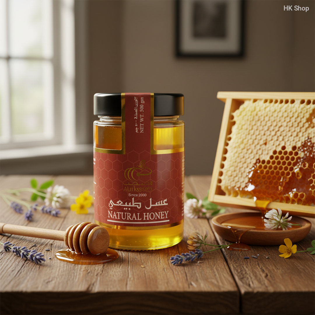 Buy Almanseb Natural Honey 500g – 100% Pure Raw Honey from Saudi Arabia | Premium Quality, No Added Sugar